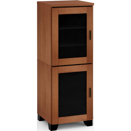 Elba 617 AV Cabinet in American Cherry with Smoked Glass